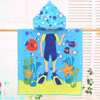 Design Home Microfibra Crianças Capuz de banho de capota desenho animado Impressão toalha de banho vestível