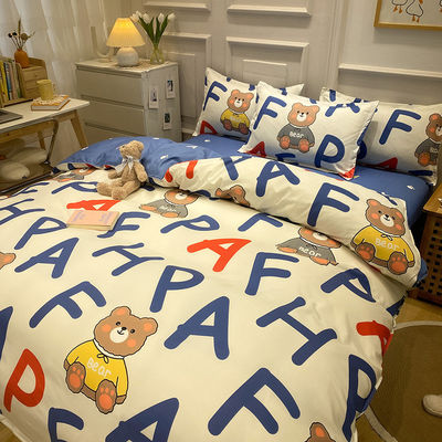 Hotel 4 peças de roupa de cama conjunto luxuoso cobertor de cobertor lençol de cama e caixa de almofada 2pcs