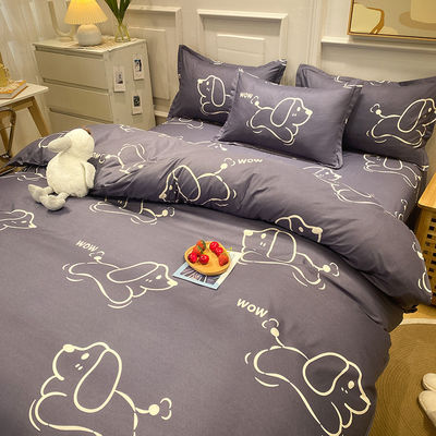Hotel 4 peças de roupa de cama conjunto luxuoso cobertor de cobertor lençol de cama e caixa de almofada 2pcs