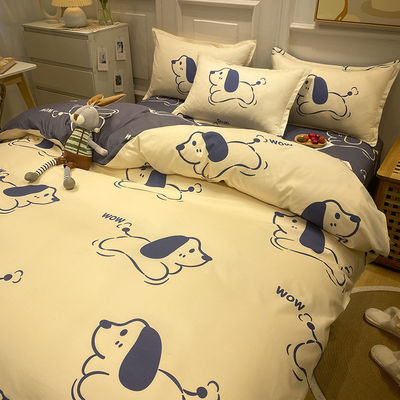 Hotel 4 peças de roupa de cama conjunto luxuoso cobertor de cobertor lençol de cama e caixa de almofada 2pcs