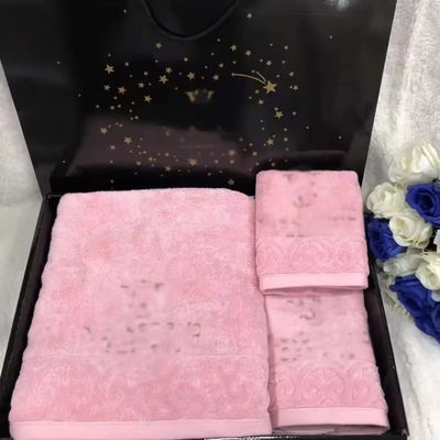Conjunto de toalhas retangulares de poliéster para banheiro de hotel 2024 Tendência de design 35*75cm 70*140cm