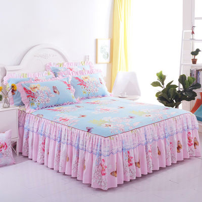 Capa de cama de renda dupla não tóxica com lençóis de cama