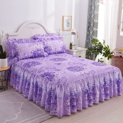 Capa de cama de renda dupla não tóxica com lençóis de cama