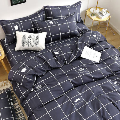 Fornecer 100% tecido de poliéster luxuoso cobertor de cobertor de cama conjunto com 2pcs caixa de almofada
