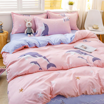 Fornecer 100% tecido de poliéster luxuoso cobertor de cobertor de cama conjunto com 2pcs caixa de almofada