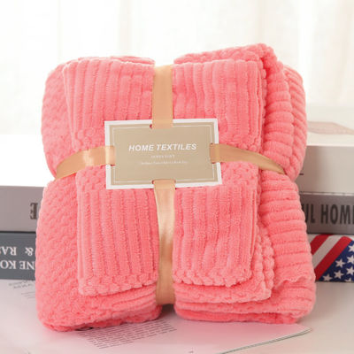 Toalha de banho de Fleece de Coral de Microfibra Espessada 2 em 1 para Toalha facial quadrada 250GSM