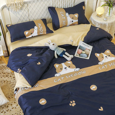Fornecer 100% tecido de poliéster luxuoso cobertor de cobertor de cama conjunto com 2pcs caixa de almofada