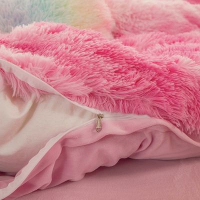Densidade de tecido 173 * 118 Coloured 4-Piece Mink Crystal Milk Rabbit Velvet Bedding Set