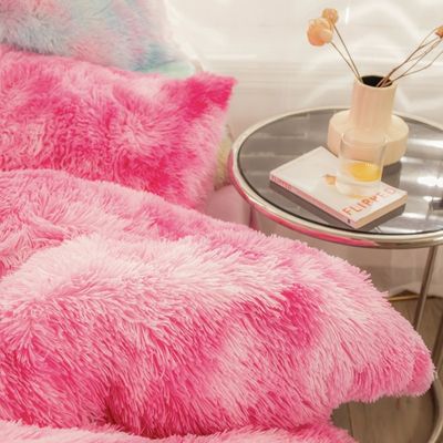 Densidade de tecido 173 * 118 Coloured 4-Piece Mink Crystal Milk Rabbit Velvet Bedding Set