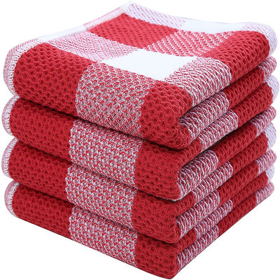 Material de algodão espessado de toalha de waffle quadrada para presente absorvente