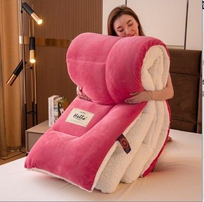 Home 2023 Comodadores Macios Sólidos Rosa Luminosa Espessos para Inverno