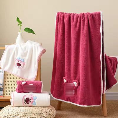 Polyester / algodão 2PCS espessado conjunto de toalha de banho para a praia conjunto de toalha presentes de casamento