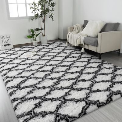 Viagem Mochila Geométrica Fluffy para Crianças Berçário Antiderrapante Alfombra de Área Moderna Feita de Poliéster