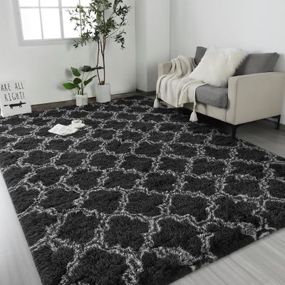 Viagem Mochila Geométrica Fluffy para Crianças Berçário Antiderrapante Alfombra de Área Moderna Feita de Poliéster