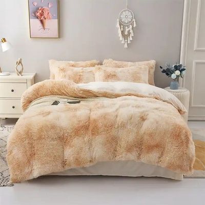 Cravata Azul Tintura Gradiente Cachorro Mink Quente Veludo Lenços de Cama Conjunto para Inverno 500TC Presentes