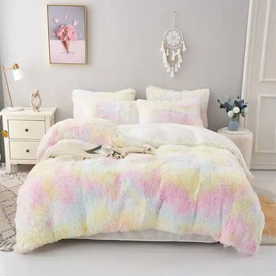 Cravata Azul Tintura Gradiente Cachorro Mink Quente Veludo Lenços de Cama Conjunto para Inverno 500TC Presentes