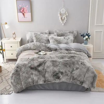Cravata Azul Tintura Gradiente Cachorro Mink Quente Veludo Lenços de Cama Conjunto para Inverno 500TC Presentes