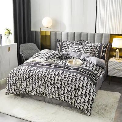 100% de fibra de poliéster Luxo presente de Natal 4 peças de cobertor de edredão de cama para adulto