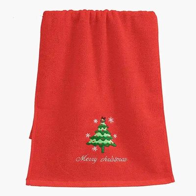 Caixa de presente de Natal 100% Toalha de algodão com desenho de malha e bordados personalizados