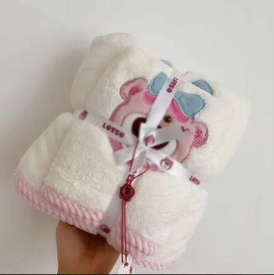 Super Forte Absorção de Água Casa Toalha de Banho para Bebê Conjunto de Coral Veludo Conjunto com padrão de desenho animado
