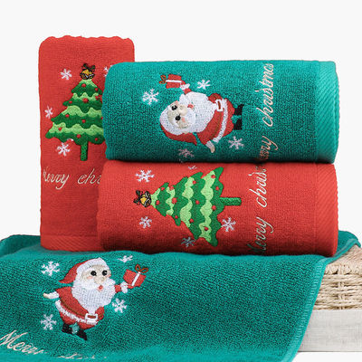 Toalha de mão bordada de Natal 100% de algodão Toalhas de banho em caixa de presente para todos