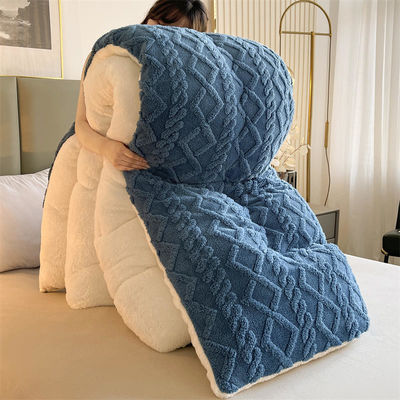 Cor pura Super suave Jacquard Plaid espesso Velocidade de Inverno Velocidade Duvet para cama King Size