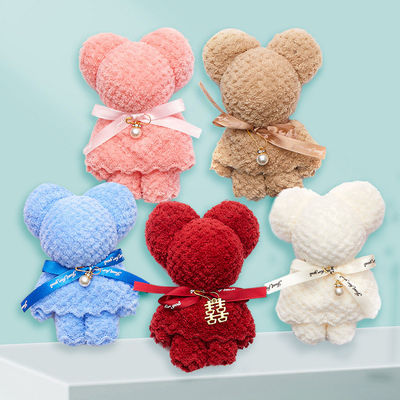 Melhor Presente Marca Privada Duche de Urso Bonito Microfibra Soft Gift Sets Toalhas Faciais 35*75cm