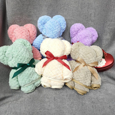 Melhor Presente Marca Privada Duche de Urso Bonito Microfibra Soft Gift Sets Toalhas Faciais 35*75cm