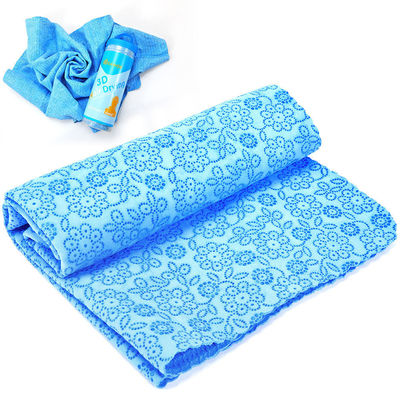Toalha de PVA 3D azul claro de secagem rápida para desaparecimento de rugas fácil e esfregar o cabelo em banho multifuncional
