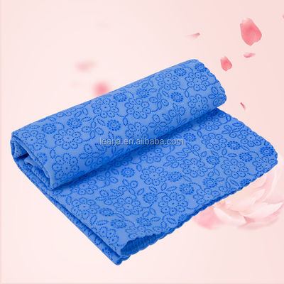 Toalha de PVA 3D azul claro de secagem rápida para desaparecimento de rugas fácil e esfregar o cabelo em banho multifuncional