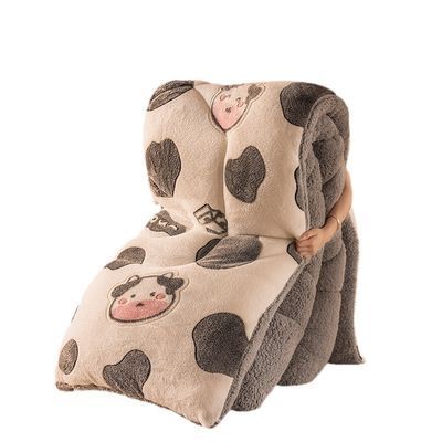 Logotipo personalizado Quilt veludo bordado Quilt quente espesso Quilt de inverno Plush pronto