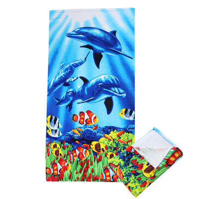 Desenhos personalizados suportados Super Soft Microfiber Impresso 100% Toalha de Praia de Poliéster