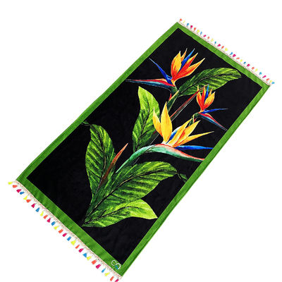 Desenhos personalizados suportados Super Soft Microfiber Impresso 100% Toalha de Praia de Poliéster