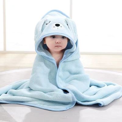 Cartoon Animal Kids Soft Microfiber Coral Fleece Toalha de Banho Capuzada para Meninos e Meninas