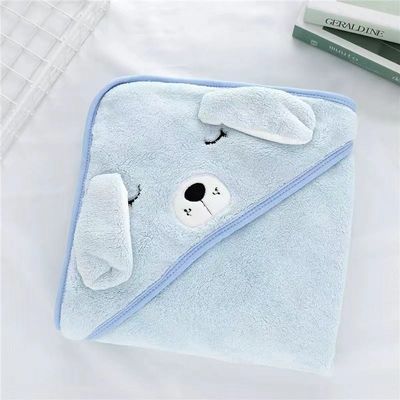 Cartoon Animal Kids Soft Microfiber Coral Fleece Toalha de Banho Capuzada para Meninos e Meninas