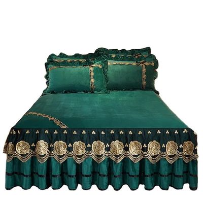 Rótulo de bordados de luxo Confortável Quilt de casamento Set de roupa de cama com preenchimento de algodão