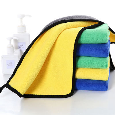 Roupa de limpeza de carro espessa de pelúcia personalizada 40x40 Toalhas de carro coloridas com microfibra de borda