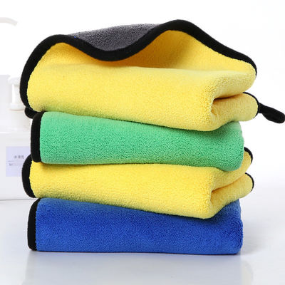 Roupa de limpeza de carro espessa de pelúcia personalizada 40x40 Toalhas de carro coloridas com microfibra de borda