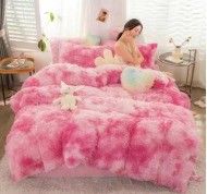 Set de roupa de cama de tamanho completo com padrão de planta e impressão reativa em material de veludo de visco