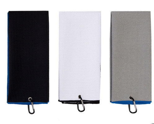 Toalha de golfe de microfibra com design de waffle e gancho 30*50cm/40*60cm