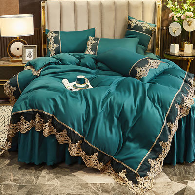 Cama de tecido de poliéster personalizada saia de cama conjunto de roupa de cama para adultos e crianças edredão incluído
