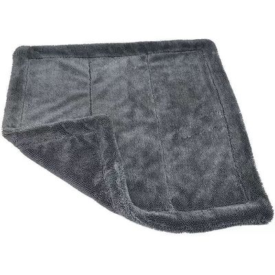 Toalha de torção espessada de camada dupla de 1200gm para limpeza de carros de microfibra automotiva