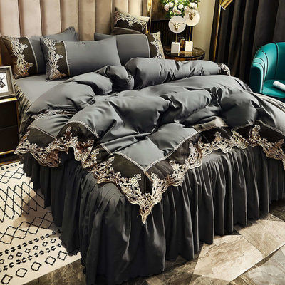 Cama de tecido de poliéster personalizada saia de cama conjunto de roupa de cama para adultos e crianças edredão incluído