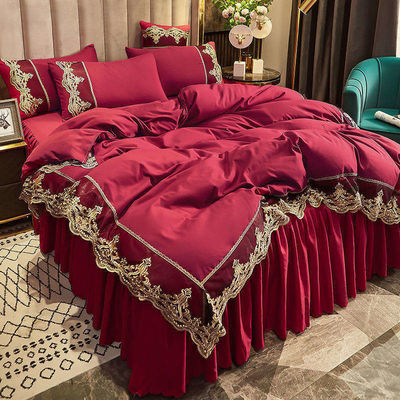 Cama de tecido de poliéster personalizada saia de cama conjunto de roupa de cama para adultos e crianças edredão incluído