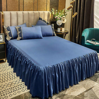 Cama de tecido de poliéster personalizada saia de cama conjunto de roupa de cama para adultos e crianças edredão incluído