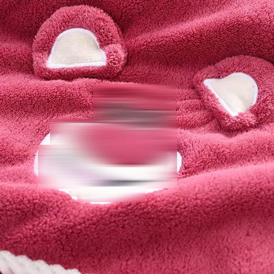 Toalha 3D Urso de Morango Toalha de Banho Linho de Coral Toalha de Banho Absorvente Suave para Crianças
