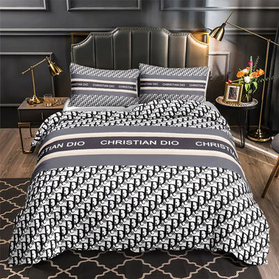 Presente de Natal de luxo super macio 100% poliéster 4 peças de roupa de cama conjunto padrão geométrico