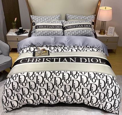 Presente de Natal de luxo super macio 100% poliéster 4 peças de roupa de cama conjunto padrão geométrico