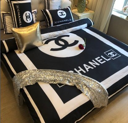 Presente de Natal de luxo super macio 100% poliéster 4 peças de roupa de cama conjunto padrão geométrico