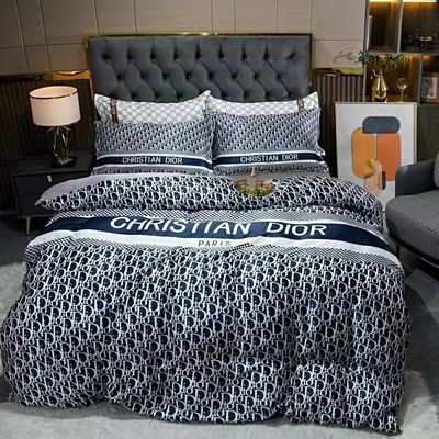 Presente de Natal de luxo super macio 100% poliéster 4 peças de roupa de cama conjunto padrão geométrico